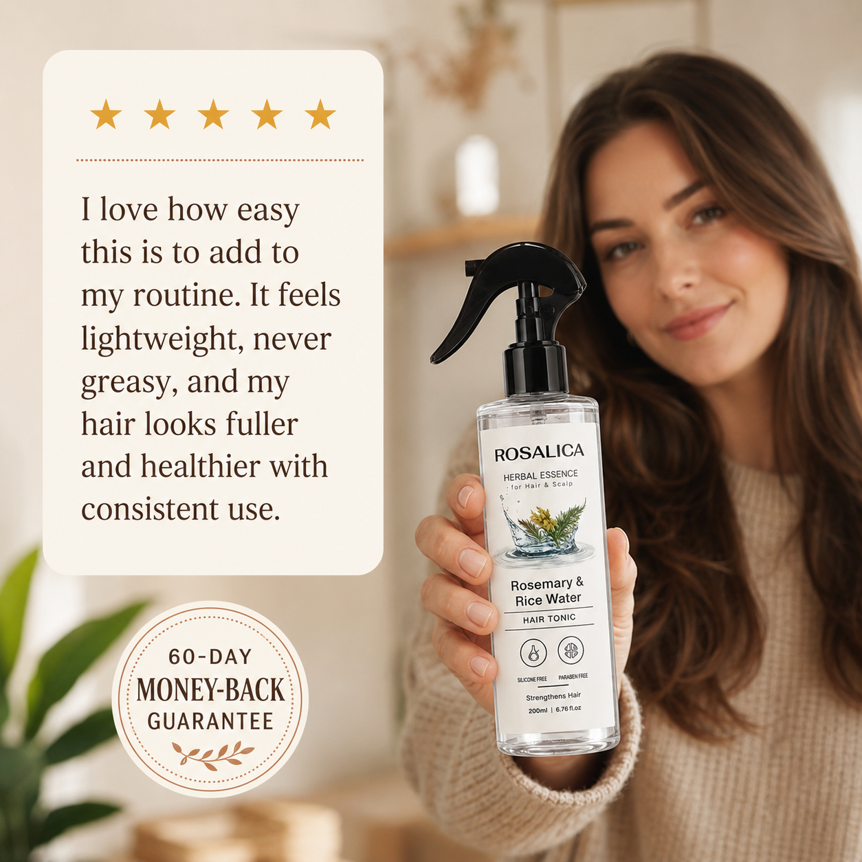Rosalica Rosemary & Rice Water Hair Tonic
