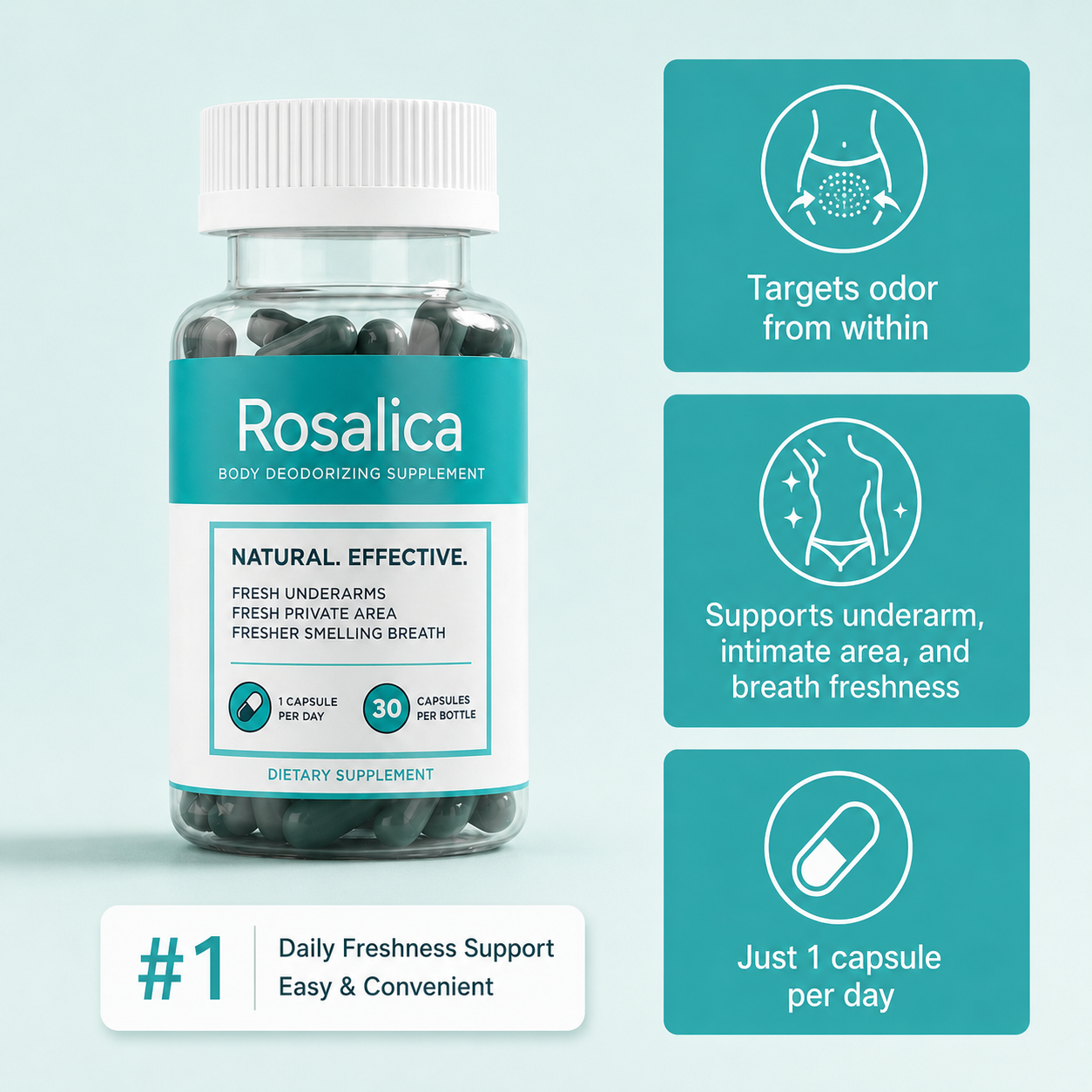 Rosalica Chlorophyll Supplement Internal Deodorant