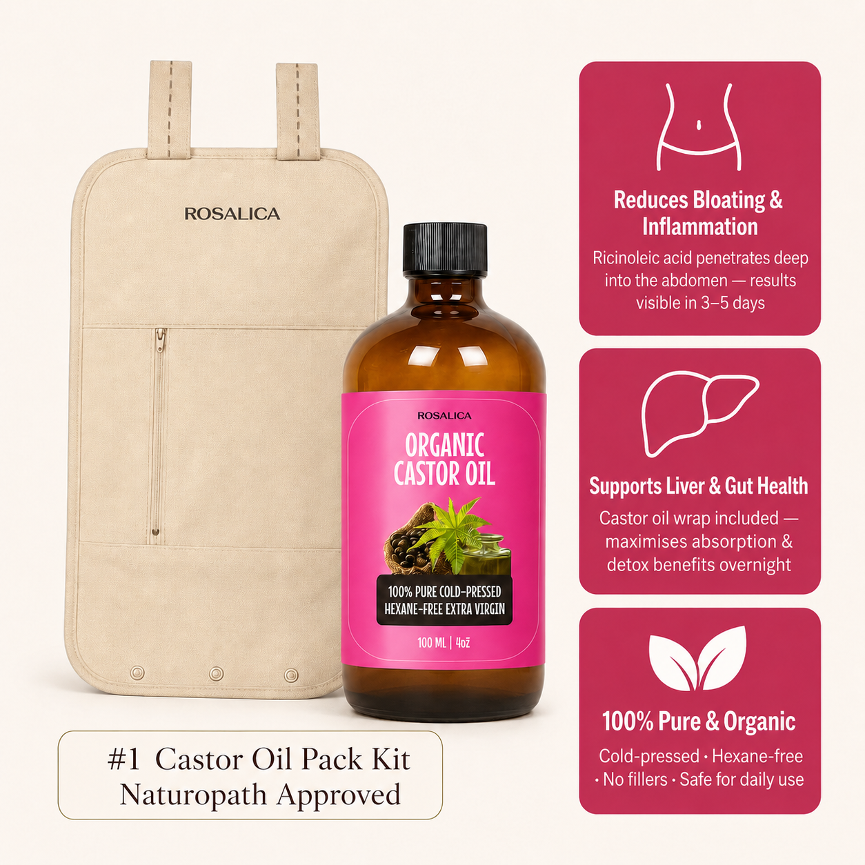 Rosalica Castor Oil Wellness Pack