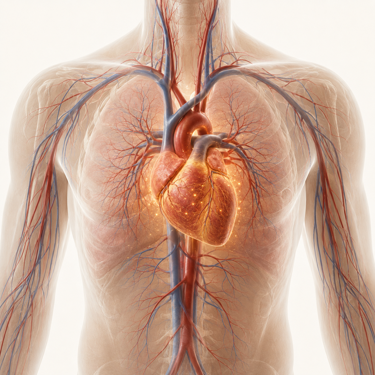 Illustration representing cellular energy and heart wellness