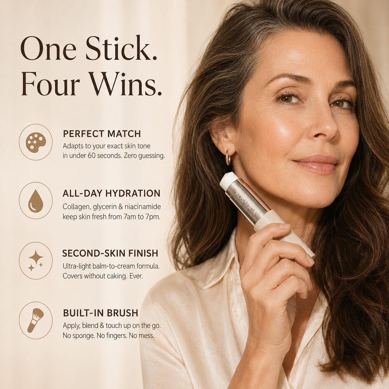 Rosalica™ Foundation Stick — One Stick. Every Skin Tone.