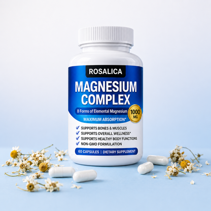Rosalica Magnesium Complex 1000mg | 8 Forms of Elemental Magnesium | 90 Capsules
