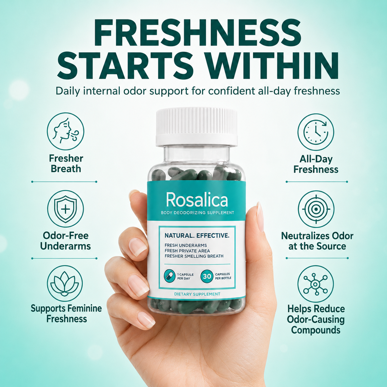 Rosalica Chlorophyll Supplement Internal Deodorant