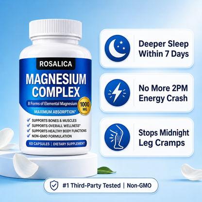 Rosalica Magnesium Complex 1000mg | 8 Forms of Elemental Magnesium | 90 Capsules