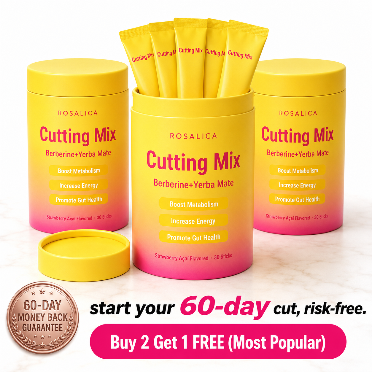 Rosalica Cutting Mix — Berberine + Yerba Mate Metabolism Booster