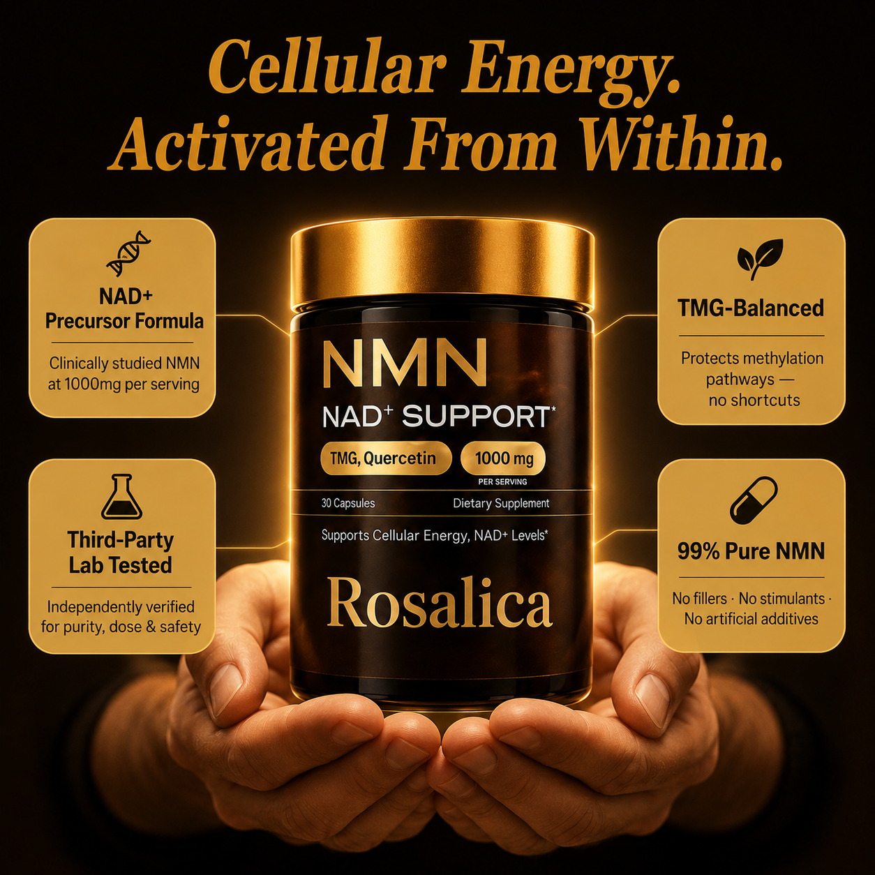 Rosalica™ NMN 1000mg — The Longevity Supplement. Feel It In 30 Days.