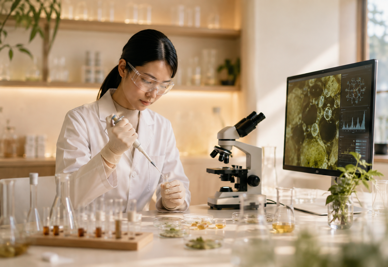 Researcher studying nattokinase