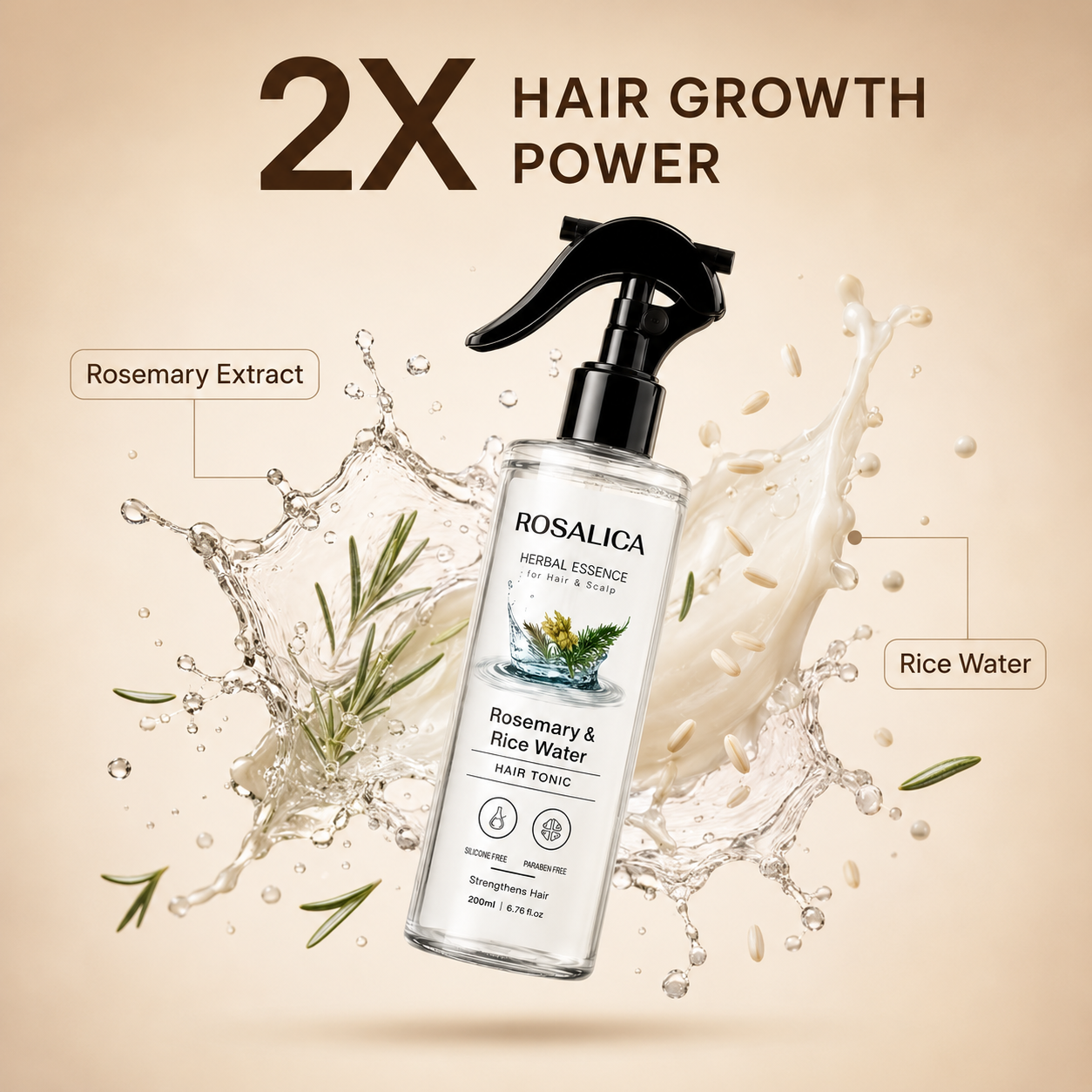 Rosalica Rosemary & Rice Water Hair Tonic