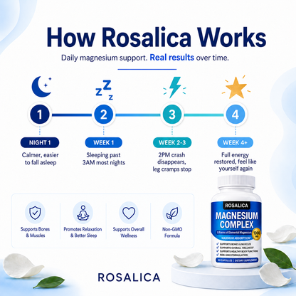 Rosalica Magnesium Complex 1000mg | 8 Forms of Elemental Magnesium | 90 Capsules