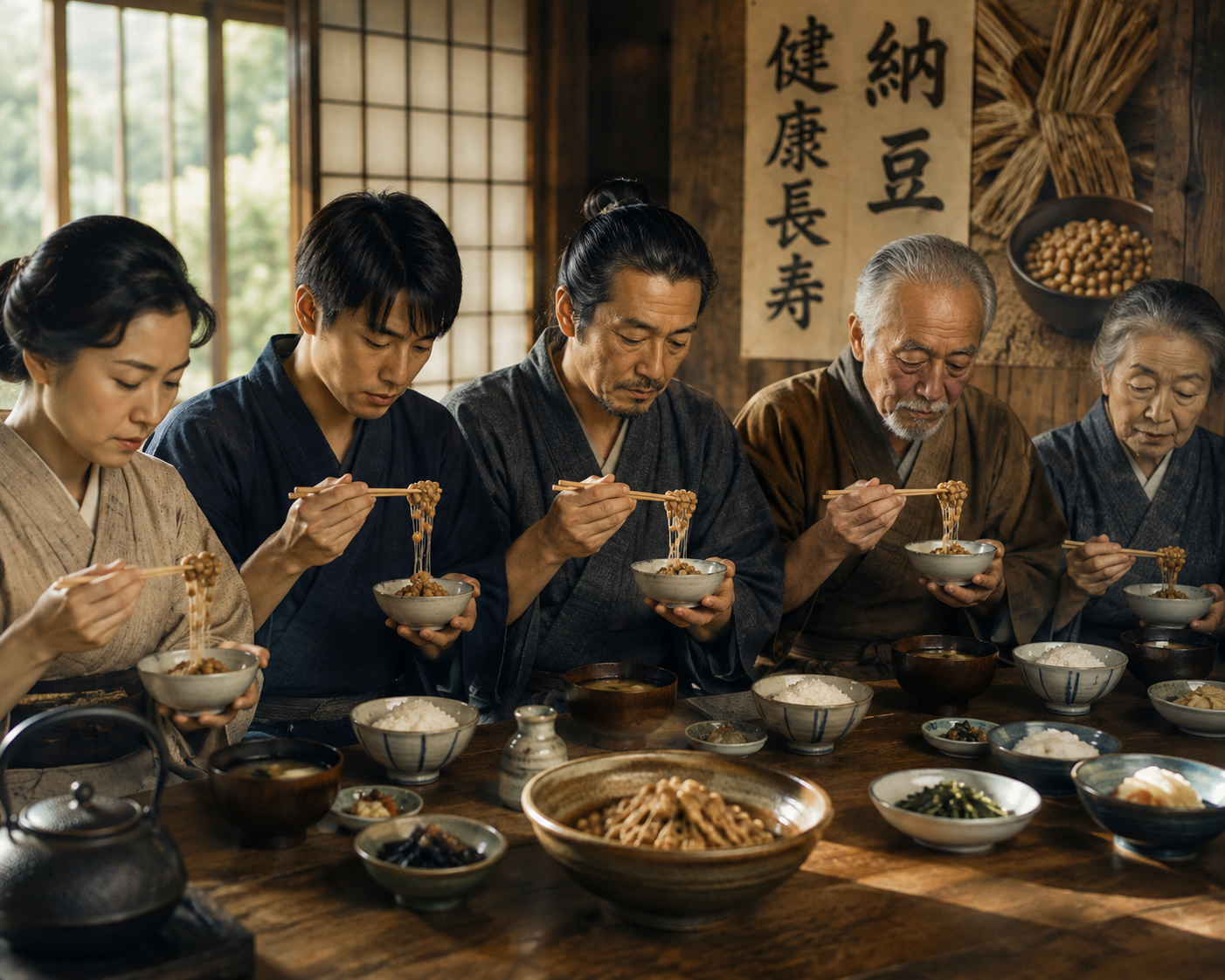 Traditional natto meal