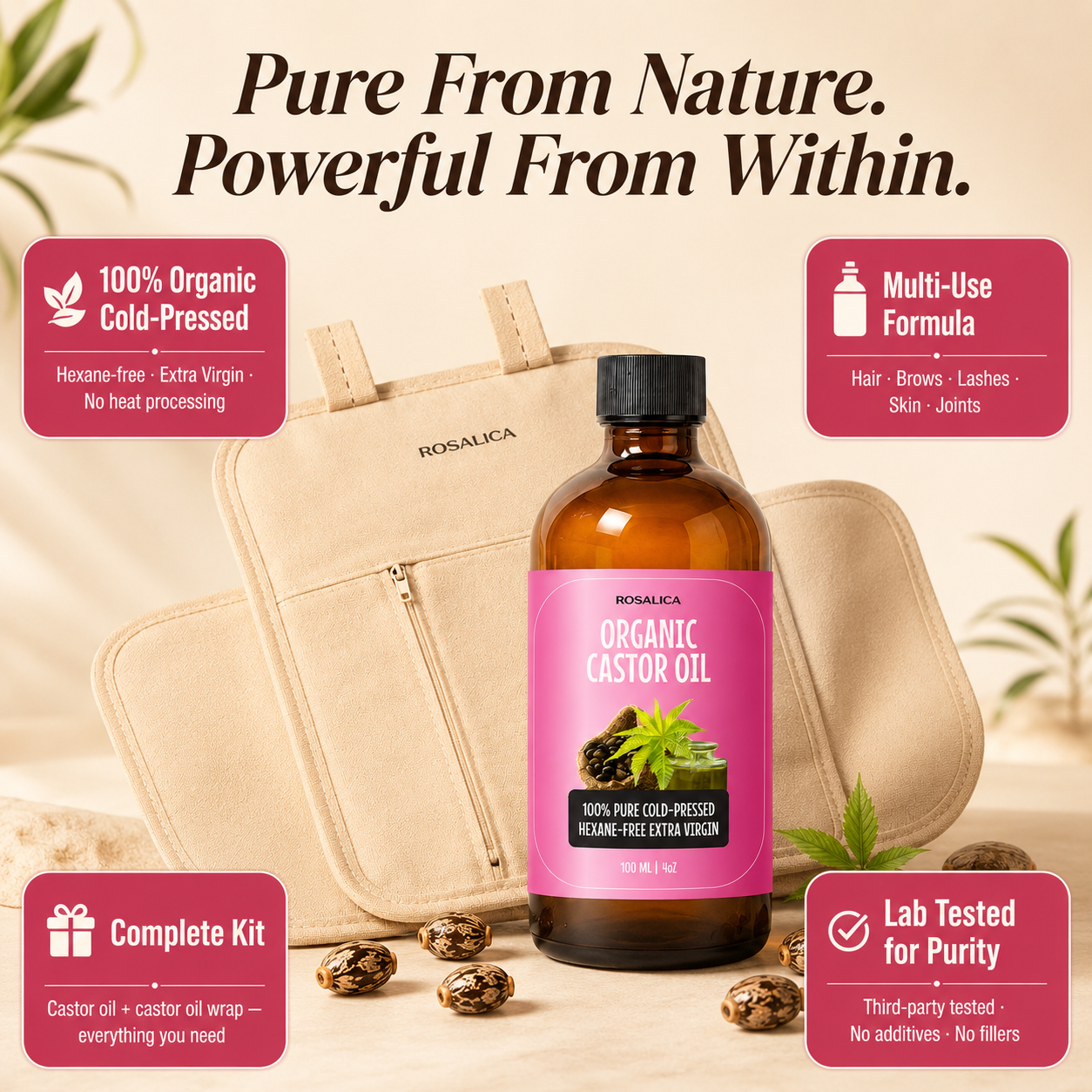 Rosalica Castor Oil Wellness Pack