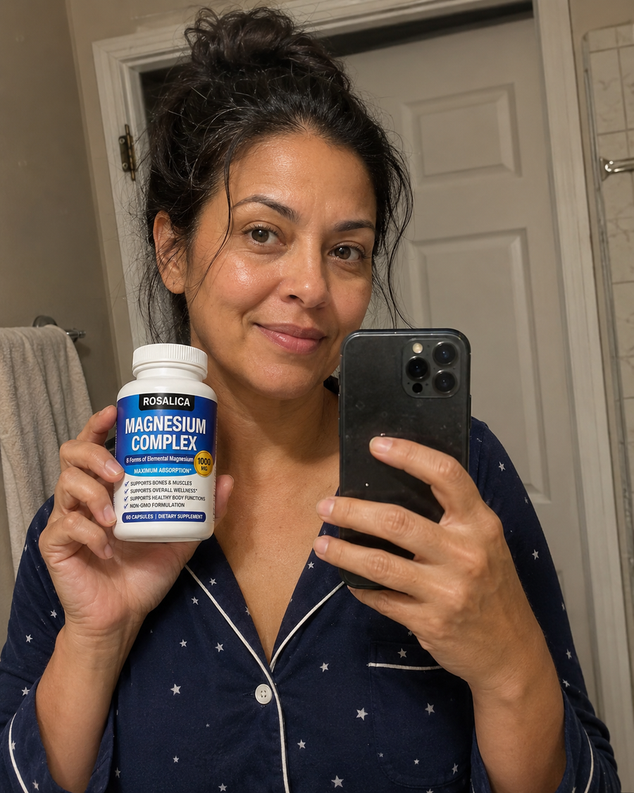 Customer holding Rosalica Magnesium Complex product