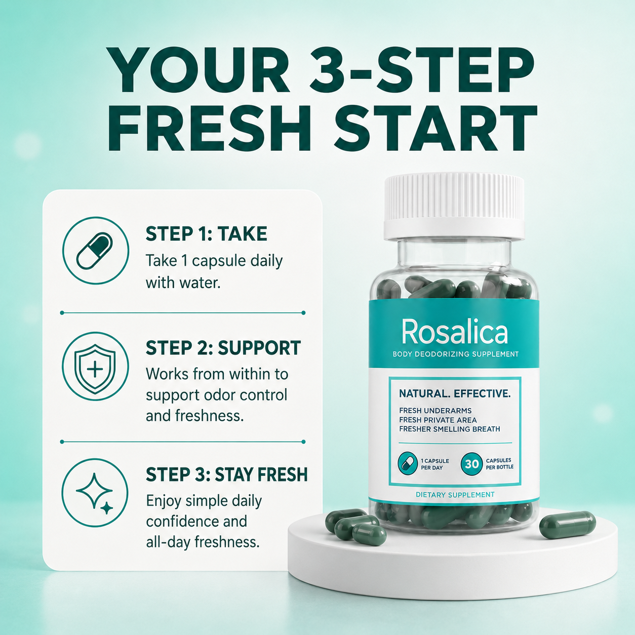 Rosalica Chlorophyll Supplement Internal Deodorant