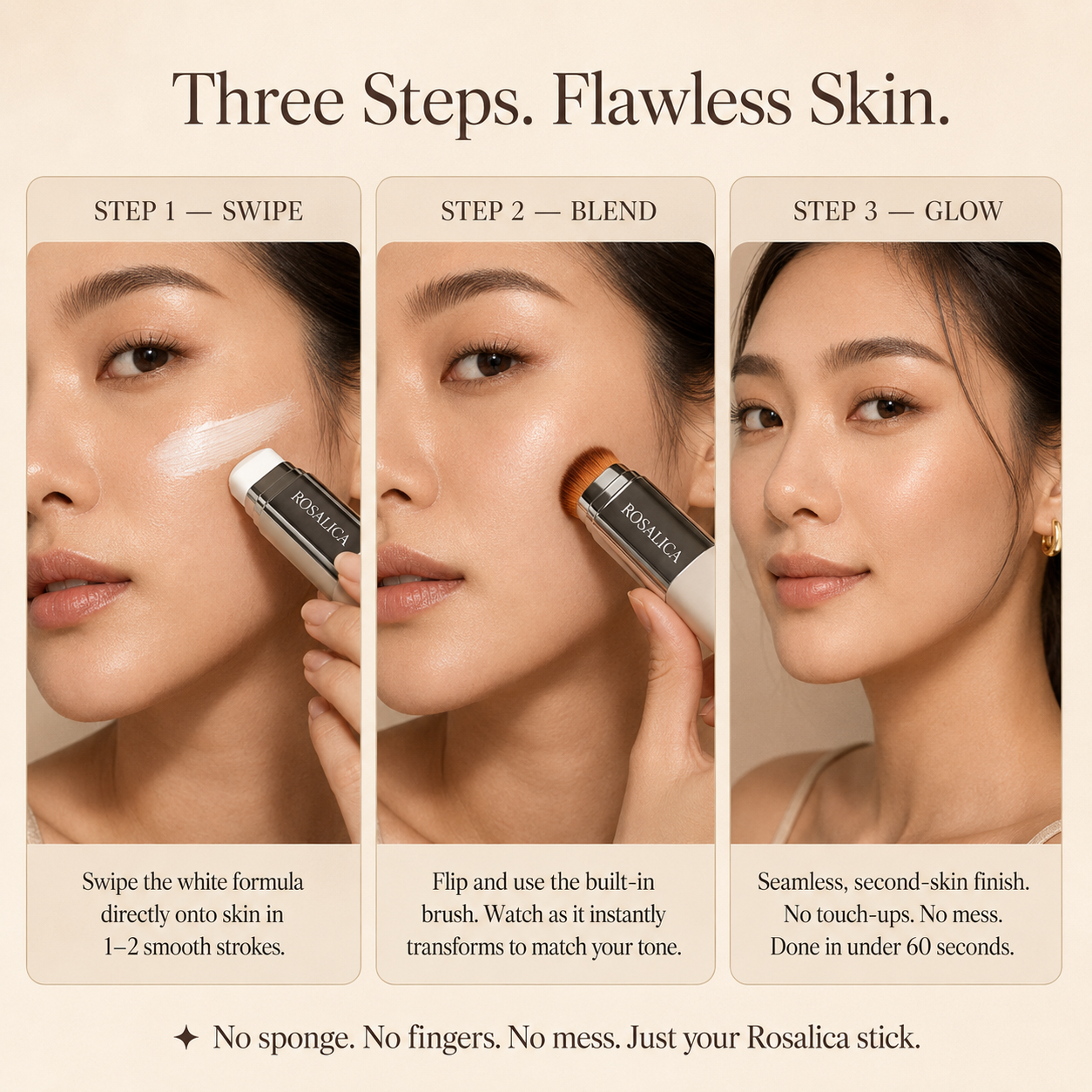 Rosalica™ Foundation Stick — One Stick. Every Skin Tone.