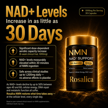 Rosalica™ NMN 1000mg — The Longevity Supplement. Feel It In 30 Days.