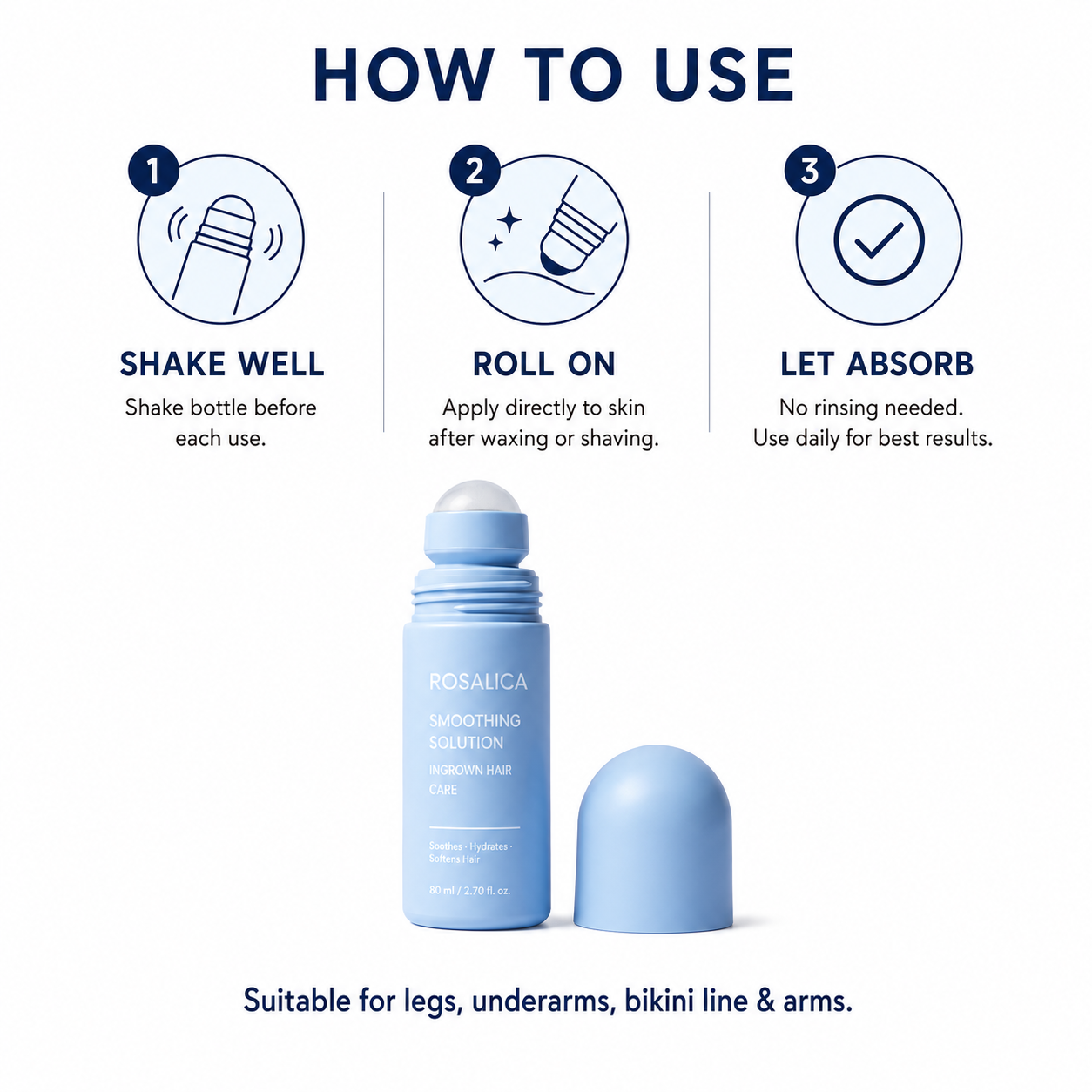 Rosalica™ Smoothing Solution — Silky Skin After Every Wax. Roll On. Done.