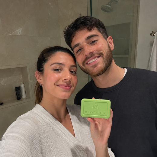 Customer holding Rosalica soap