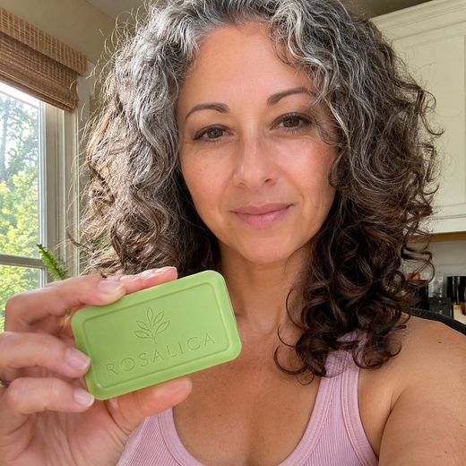 Customer holding Rosalica soap