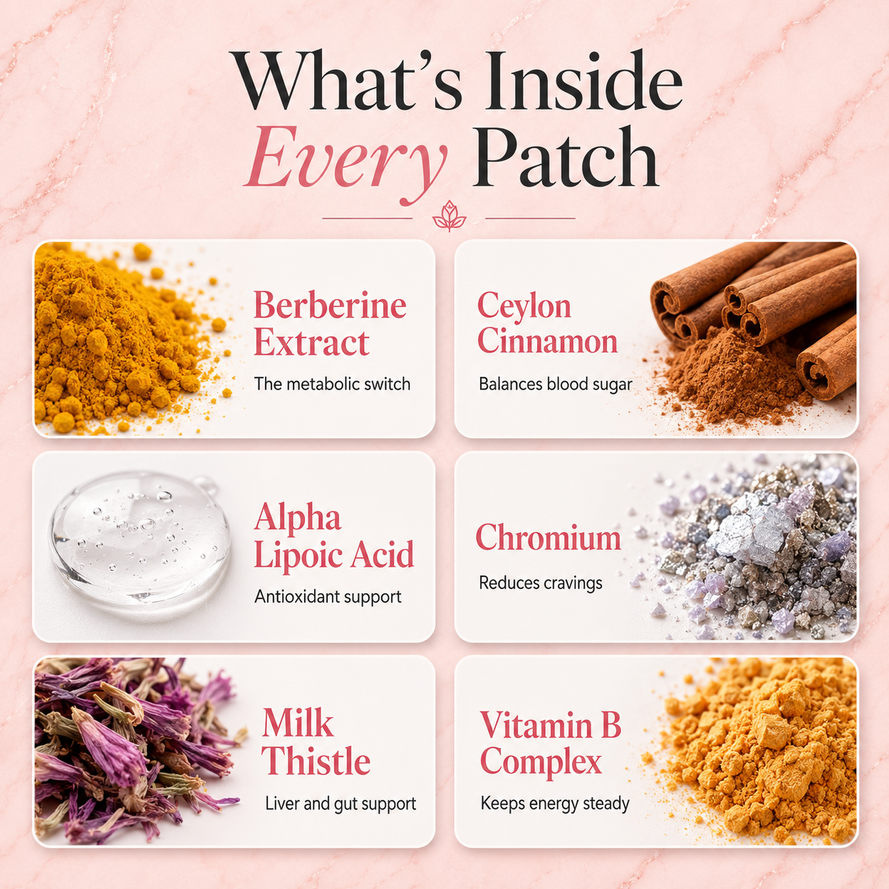 Rosalica Berberine Daily Patches — 30-Day Supply | Blood Sugar, Metabolism & Craving Support