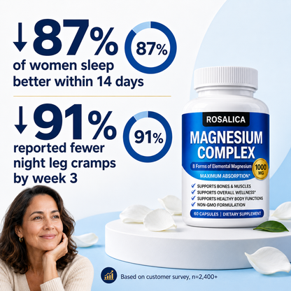Rosalica Magnesium Complex 1000mg | 8 Forms of Elemental Magnesium | 90 Capsules