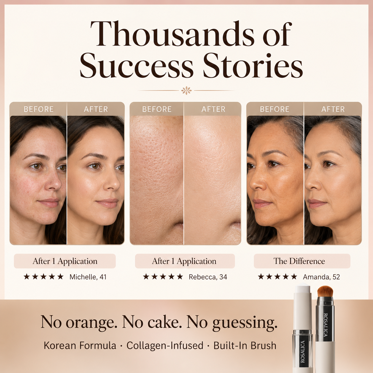 Rosalica™ Foundation Stick — One Stick. Every Skin Tone.