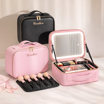Rosalica LED Mirror Travel Makeup Case