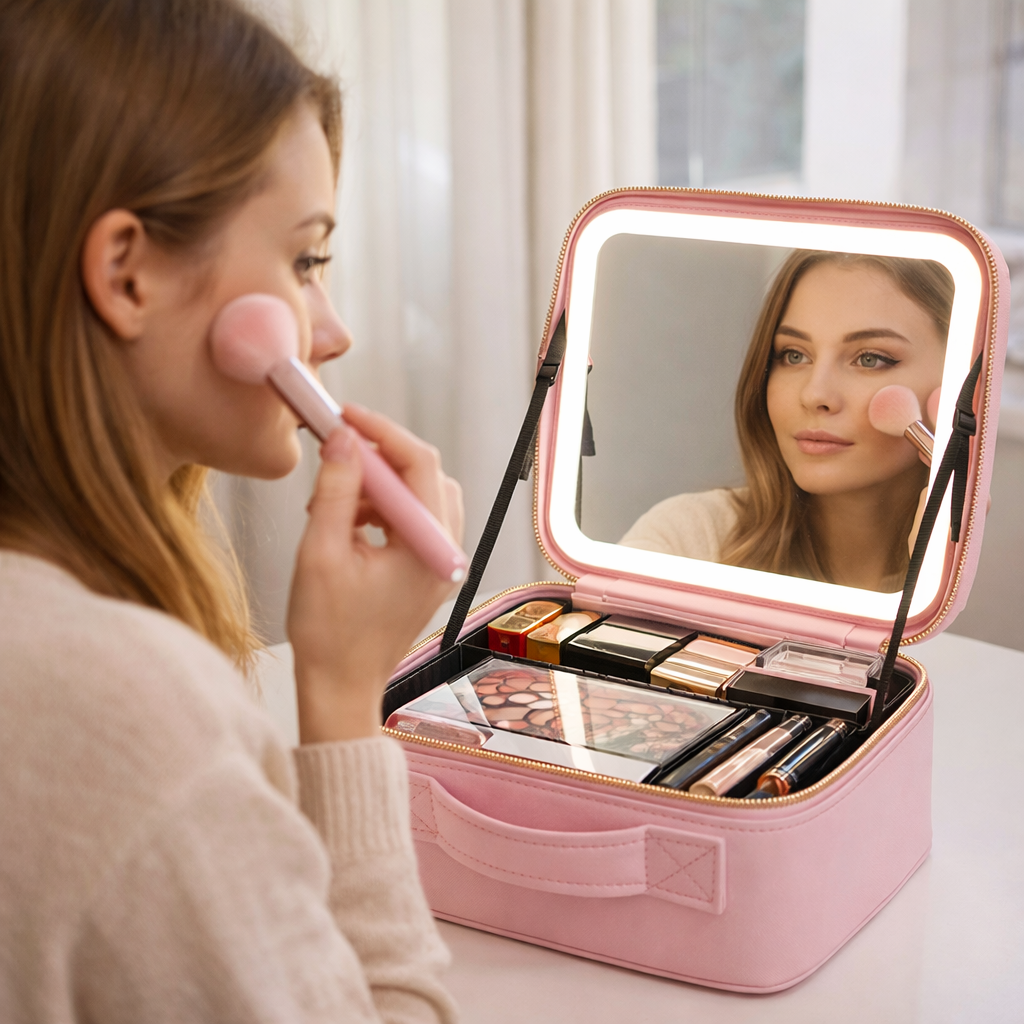 Rosalica LED Mirror Travel Makeup Case