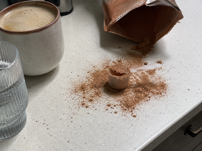 Messy cinnamon powder