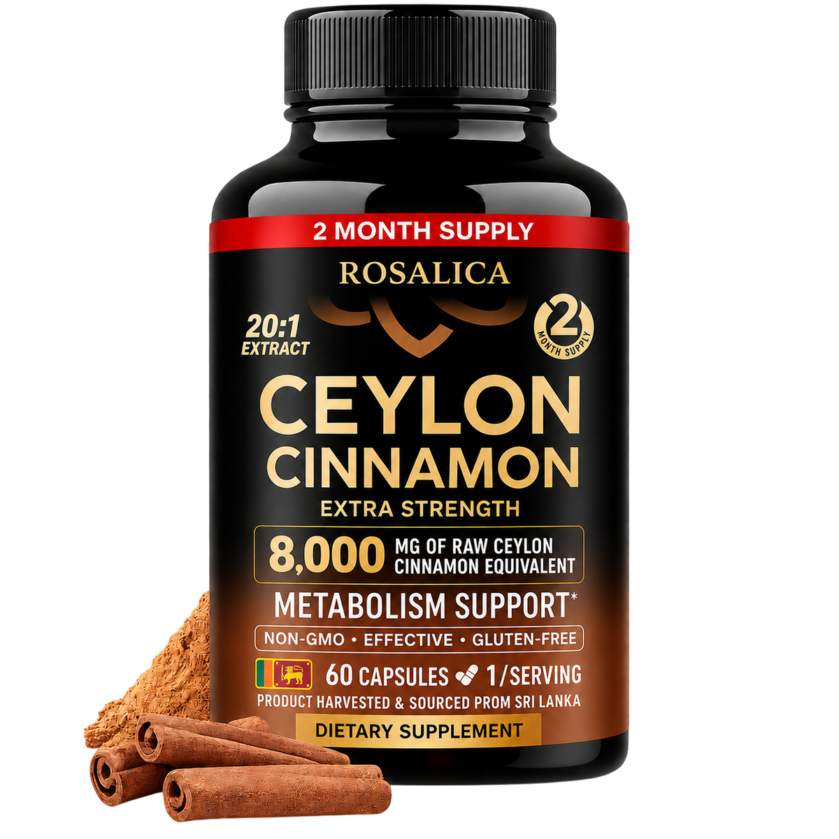 ROSALICA Ceylon Cinnamon bottle