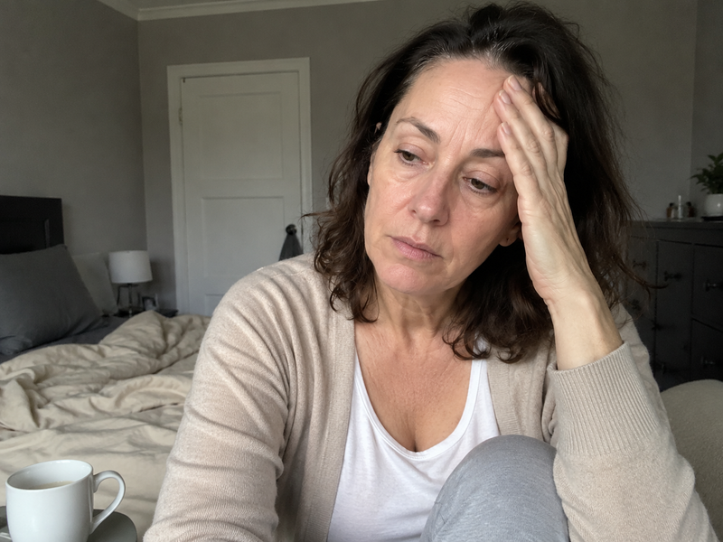 Middle aged adult feeling low energy during the day