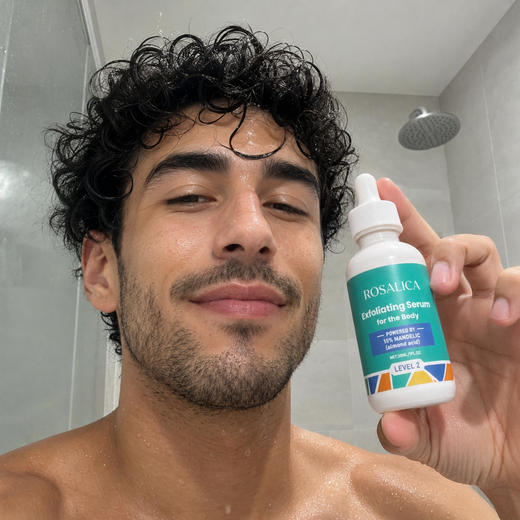 Customer holding Rosalica Exfoliating Serum